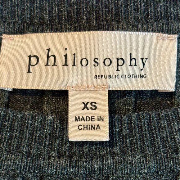 Philosophy Ribbed Knit Dark Gray Sweater Wom… - Picture 10 of 10